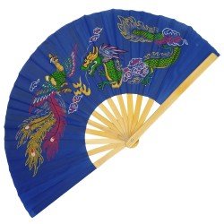 Wu-Shu Βεντάλια Μπαμπού ΦΟΙΝΙΞ και ΔΡΑΚΟΣ 33εκ.