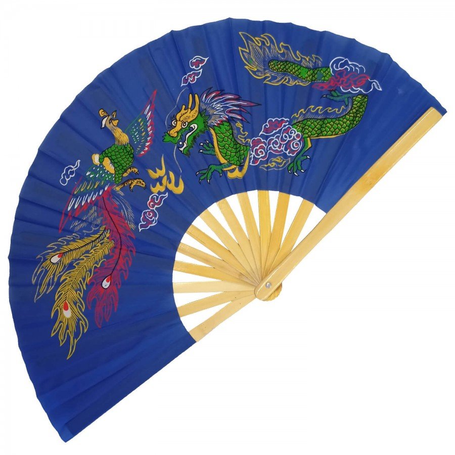 Wu-Shu Βεντάλια Μπαμπού ΦΟΙΝΙΞ και ΔΡΑΚΟΣ 33εκ.