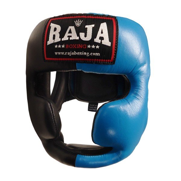 Head Guard Raja Chin and Cheek Protection Leather Black / Blue Head Guard Raja Chin and Cheek Protection Leather Black / Blue