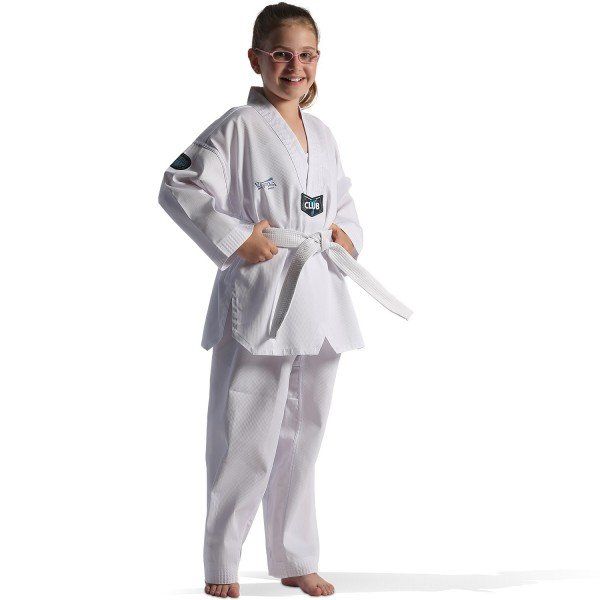 Taekwondo Στολή Olympus CLUB Ριγωτή Άσπρο Ρεβέρ Taekwondo Στολή Olympus CLUB Ριγωτή Άσπρο Ρεβέρ