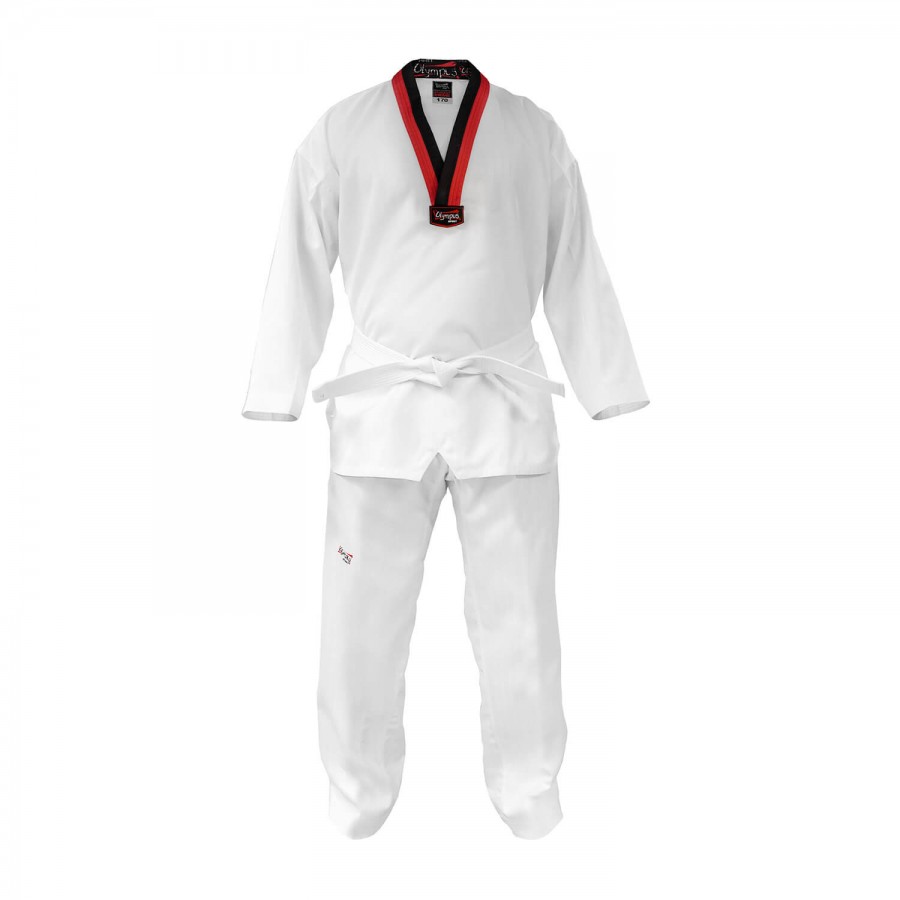 Taekwondo Στολή Olympus STUDENT PRIME Μαύρο / Κόκκινο V