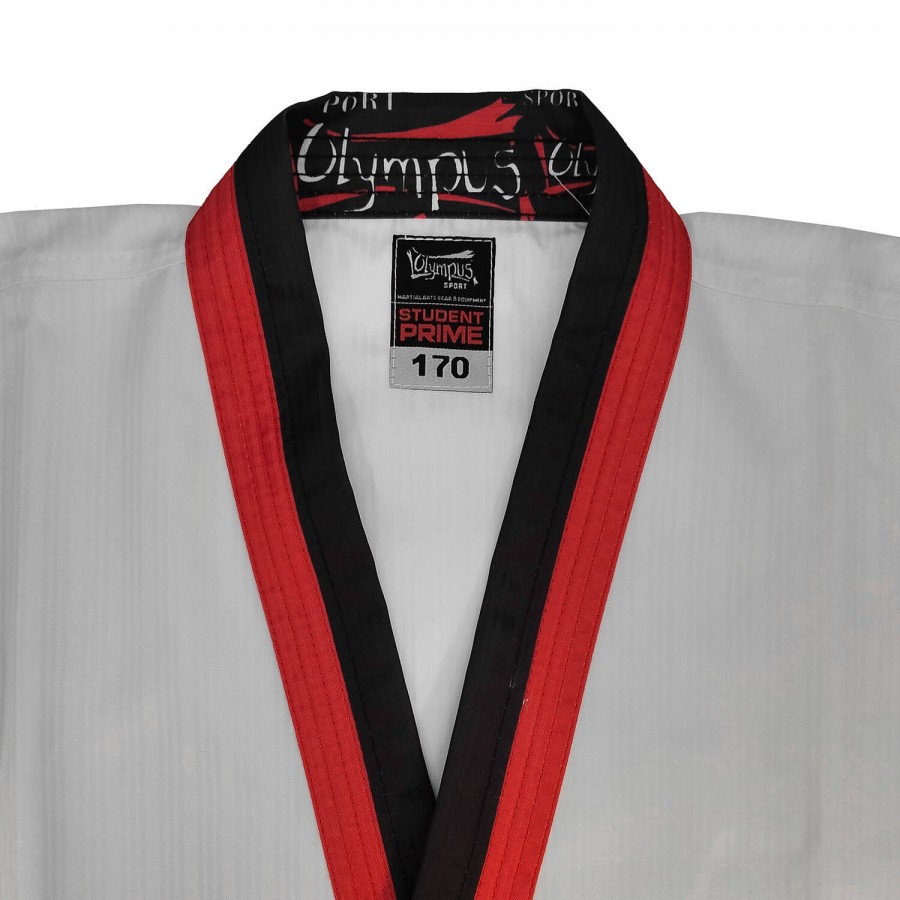Taekwondo Στολή Olympus STUDENT PRIME Μαύρο / Κόκκινο V