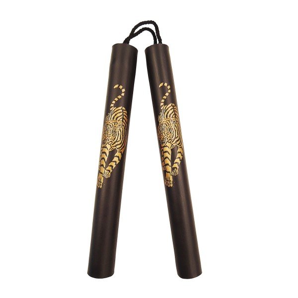 Nunchaku Σκοινί Αφρολέξ Μαύρο με Τίγρη  Nunchaku Σκοινί Αφρολέξ Μαύρο με Τίγρη